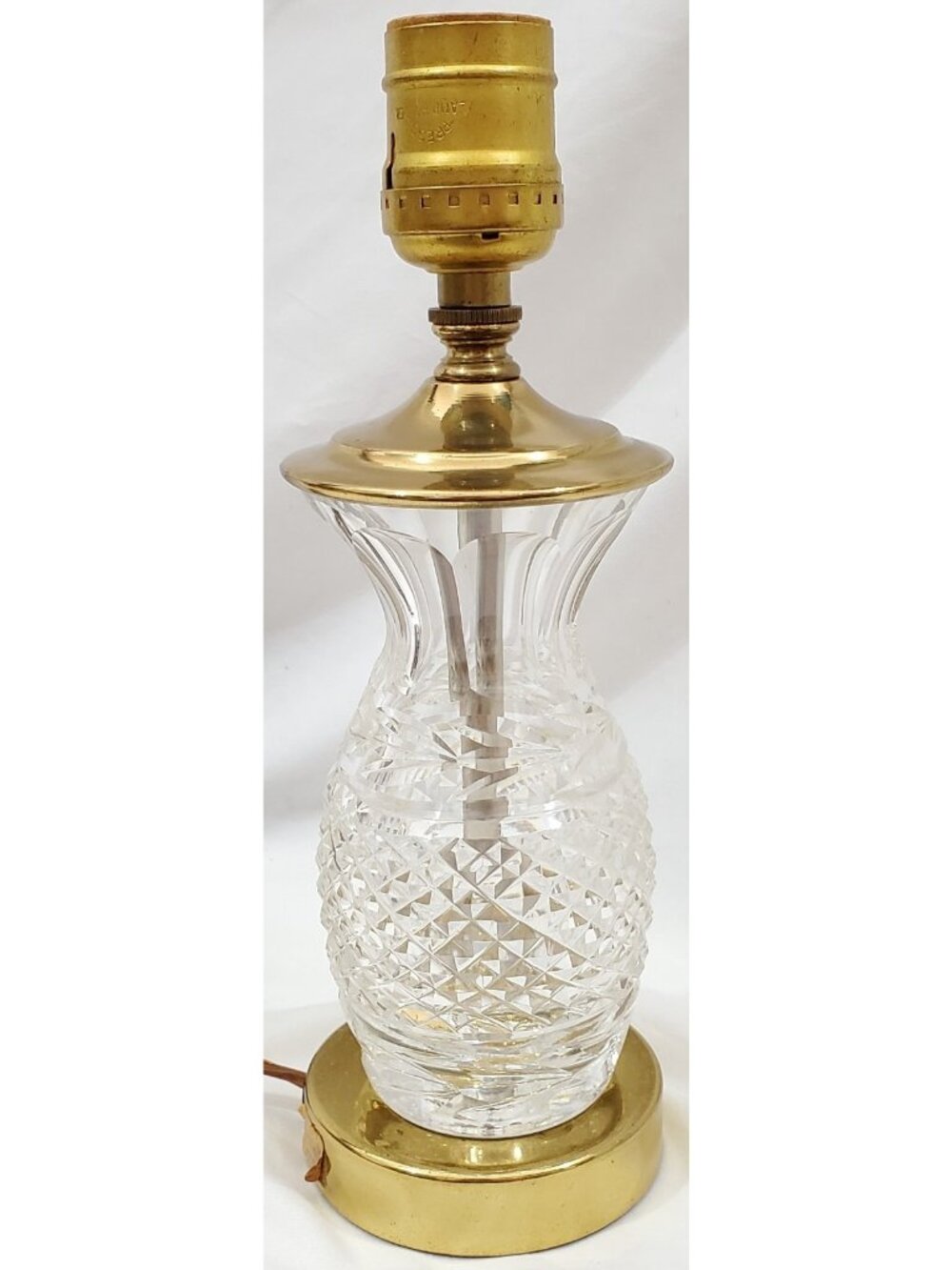 WATERFORD Crystal Glandore ELECTRIC LAMP small9.5 table bedside boudoir NO SHADE